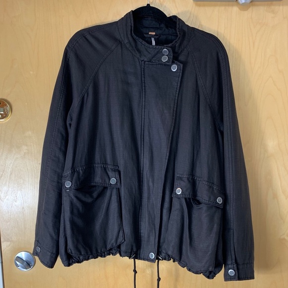 Free People Double Cloth Brown Swing Sporty Jacket - Picture 3 of 15